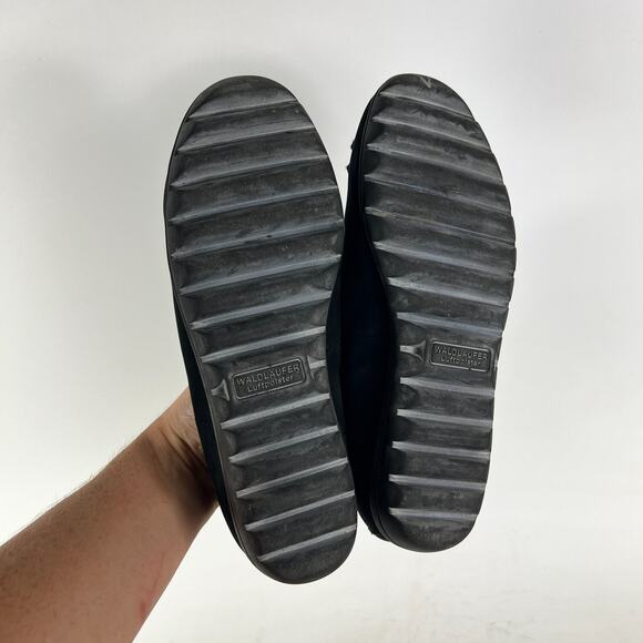 Waldlaufer Ballets Flats Women's 10 Black Faux Suede Slip-On Flower Round Toe - Picture 8 of 10